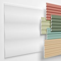Lamellenwand xps Akustikpaneele Wandverkleidung weiß Wandpaneele Lamellen Styropor Paneele: 1 Paneel / 0.46 m², HLM-11-01 - Heximo