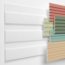 HEXIMO Lamellenwand XPS Akustikpaneele Wandverkleidung weiß Wandpaneele Lamellen Styropor Paneele: 4 Paneele / 1.84 m², HLM-2-04