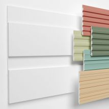 Heximo - Lamellenwand xps Akustikpaneele Wandverkleidung weiß Wandpaneele Lamellen Styropor Paneele: 8 Paneele / 3.67 m², HLM-1-05