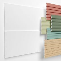 Lamellenwand xps Akustikpaneele Wandverkleidung weiß Wandpaneele Lamellen Styropor Paneele: 1 Paneel / 0.46 m², HLM-12-01 - Heximo