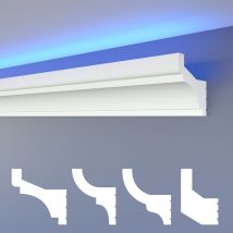 Led Modanature a stucco classiche, soffitto illuminazione indiretta xps polistirene: HLED-3 - 72x73 mm, 1.7 Metri / 1 Leiste - Heximo