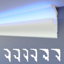 Led Moulures 2en1, éclairage indirect Corniche de plafond xps Polystyrene: Échantillon 25 cm, HLED-17 - 51x115 mm (de) - Heximo