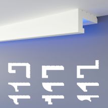 Led Profilo di fuga d'ombra modanature in stucco, illuminazione indiretta in polistirene xps: Musterstück 25 cm, HLED-11 - 60x35 mm - Heximo