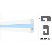 HEXIMO LED Schattenfugen Profil Stuckleisten, indirekte Beleuchtung XPS Styropor Trockenbau Decke: Musterstück 25 cm, HLED-23 - 90x48 mm