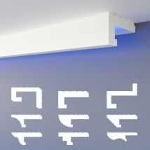 Led Schattenfugen Profil Stuckleisten, indirekte Beleuchtung xps Styropor Trockenbau Decke: Musterstück 25 cm, HLED-11 - 60x35 mm - Heximo