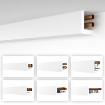 Heximo - Rohrabdeckung xps Heizungsrohr Abdeckung Verkleidung Winkelprofil Eckleisten: HRA-2 - 67x67 mm, 1.7 Meter / 1 Leiste