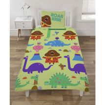 Single Duvet Cover Set Children's Bedding Bed Quilt Cartoon Character Animals - Multicoloured - Hey Duggee