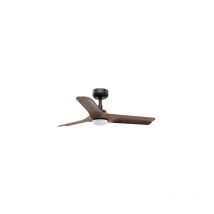 Faro Barcelona - heywood s Ventilateur noir/bois avec lumière 33806-1TW
