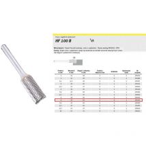 295553 Fräser de Hartmetallfräser, hf 100 b, Zahn 6, 6 mm Schaftdurchmesser, 8 x 19 x 64 mm - Klingspor