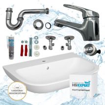Hgmbad - Waschbecken Waschtisch 60 cm Beschichtung Komplettset
