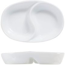 Antipastiera in porcellana bianca 2p oval cm7x11 - H&h