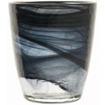 H&h set 6 bicchieri in vetro alabastro nero cl23