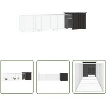The Living Store Hühnerkäfig Anthrazit 400x91x100 cm Verzinkter Stahl - Huhnendrahtzaun - Geflügelhaus - Hühnergehege - Gartenhühner - Tierheim