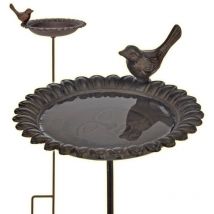 HI - Fontaine pour oiseaux Fonte Marron