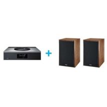Hi-fi-verstärker Technics Sa-c600eg-s Silber + Ein Paar Magnat Monitor S30 Nussbaum Regallautsprecher