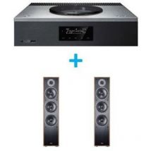 Hi-fi-verstärker Technics Sa-c600eg-s Silber + Ein Paar Magnat Monitor S70 Standlautsprecher Nussbaum