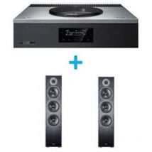 Hi-fi-verstärker Technics Sa-c600eg-s Silber + Ein Paar Magnat Monitor S70 Standlautsprecher Schwarz