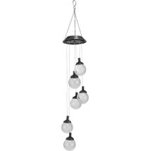 Rgb Led Campana A Vento Solare Lampada A Sospensione Giardino Esterno Crackle Lampada A Sfera In Vetro Famiglia Internazionale 70229