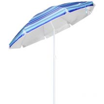 HI - Ombrellone da Spiaggia 200 cm Blu a Righe Blu