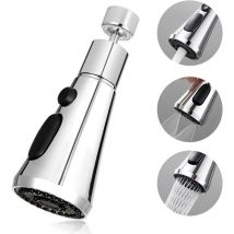 Hiasdfls - Robinet de pulvérisation d'évier de cuisine, robinet de cuisine à aérateur rotatif à 360 °, bec de robinet de cuisine à 3 modes pour