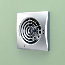 HIB - Hush Matt Silver Wall Mounted Extractor Fan with Timer - 31700