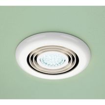 HIB - Turbo White Bathroom Inline Extractor Fan with Cool White led Light - 32200