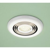 HIB - Turbo White Bathroom Inline Extractor Fan with Warm White led Light - 34000