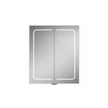 HIB - Vapor 60 led Aluminium Demisting Mirror Cabinet - 600mm Wide - 51500 - Aluminium
