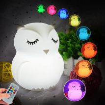 Hibou Veilleuse enfants silicone lampe décorative à changement de couleur Luminaires chambre