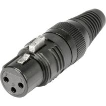 HI-X3CF-G XLR-Steckverbinder Buchse, gerade Polzahl: 3 Schwarz 1 St. - Hicon