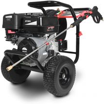 Hidrolimpiadora con motor gasolina 4 tiempos de 420cc 8cv. 10m manguera y 20m de alargo. 5 boquillas de presión diferentes Greencut JET380X