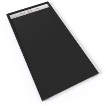 Saniverre - hiemal inox Receveur de douche 90 x 180 cm résine Noir aspect ardoise + bonde inox incluse - Salle de bain