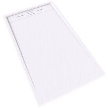 HIEMAL Receveur de douche 80 x 140 cm résine Blanc aspect ardoise + bonde incluse - Salle de bain