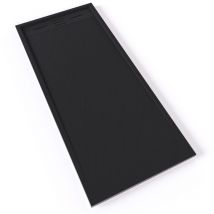 HIEMAL Receveur de douche 70 x 160 cm résine Noir aspect ardoise + bonde incluse - Salle de bain