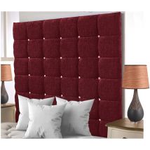High Cubed Chenille 6ft Super King 36' Headboard - Maroon