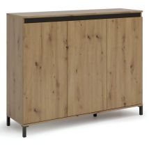 Credenza Soggiorno 3 Ante 138x110 Cm Rovere Moderna