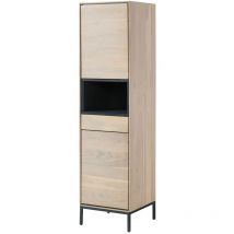 Highboard Akazie 45x45x175 Grau-weiß Geölt Chicago 10