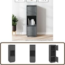 Highboard Grau 38x35x117 cm Massivholz Kiefer - Massivholzmöbel - Kiefernholz Sideboard - Hochboard Grau - Wohnzimmer Dekoration