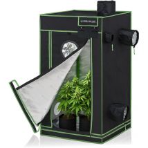 Highwerk - Growzelt 120 x 120 x 200 cm, Indoor Grow tent, schwarz grün, Homegrow, Growschrank, Pflanzenzelt