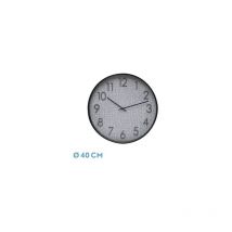 Higueron horloge murale noir gris 40x40x0,8 cm mouvement continu