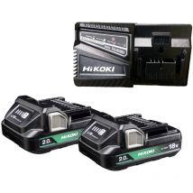 Booster Pack 2x Akku BSL1820M 18V 2,0 Ah + Ladegerät UC18YFSL UC18YFSLWFZ - Hikoki