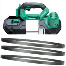 Hikoki - CB18DBLJ4Z Brushless Band Saw 18V Cordless Bandsaw + x3 18TPI Blades bare