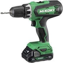 Visseuse sans fil DS18DF (li-ion, 18 v, 2 vitesses, 53 nm, lumière led, valise, avec 2 piles 2,0 ah et chargeur) - Hikoki