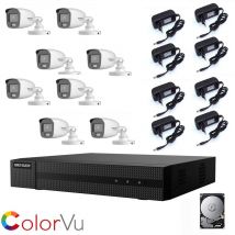 Hikvision - video surveillance kit dvr 8 ch 8 cameras 2MP ahd hd 500 gb