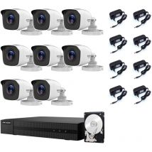 Kit de videovigilancia dvr 8 canales 8 cámaras 4 mpx 3 tb - Hikvision