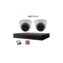 Hikvision - kit videosorveglianza ip poe 4 canali 2 telecamere dome 4 mpx 500GB