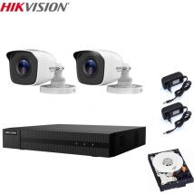 Hikvision - video surveillance kit 2 camaras 2 mpx dvr 4 canales hd 1 tb