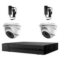 Hikvision - video surveillance kit 2 cameras dome ahd 5 mpx dvr 4 canaux