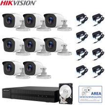 Hikvision - video surveillance kit dvr 8 canaux 8 cameras 4 mpx hd 1 tb