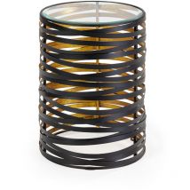 Beistelltisch 40X40X56 Glas/Metall Schwarz/Gold